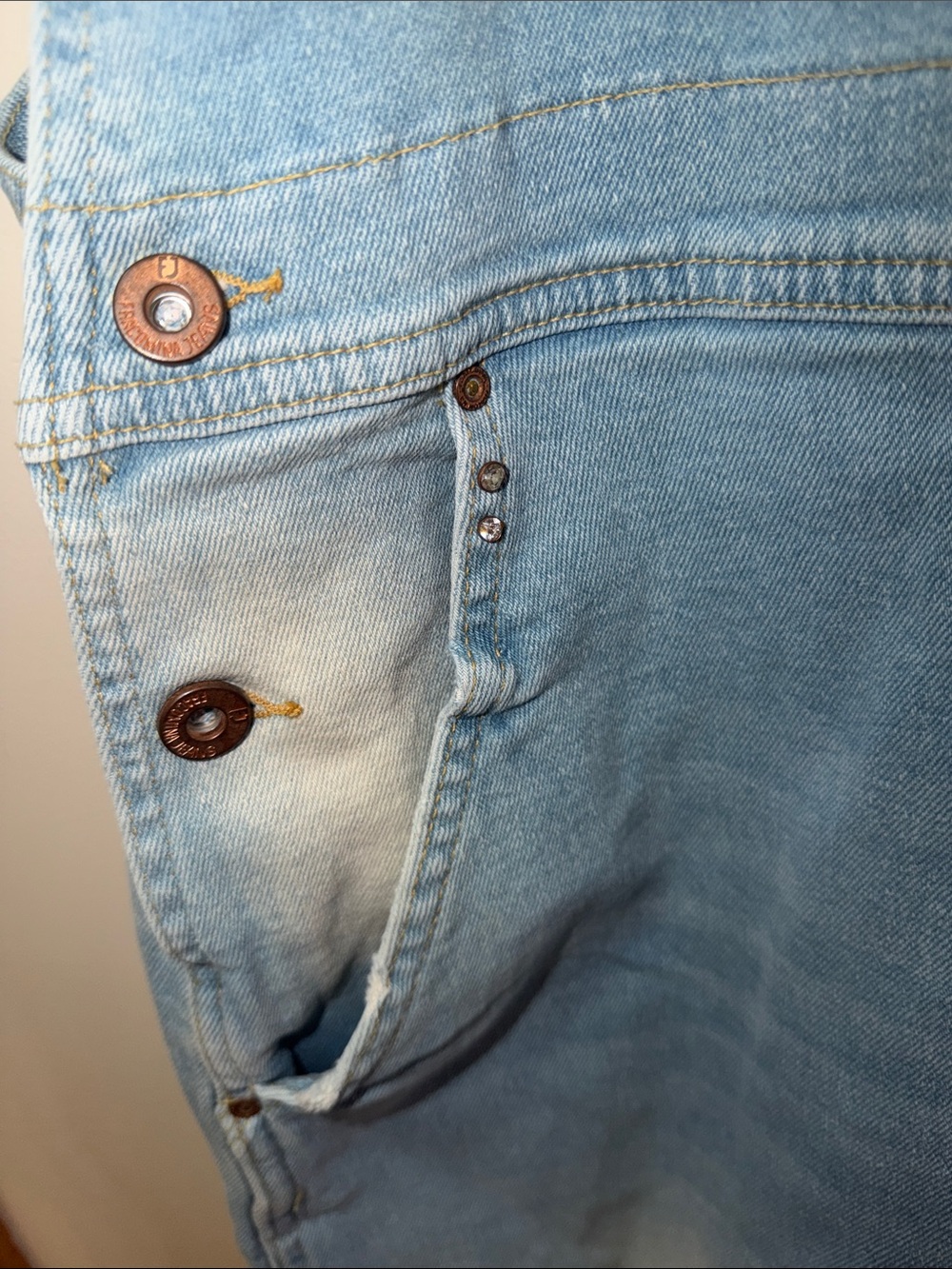 Fracomina Light Wash Distressed Denim Overalls with Heavy Rip & Rhinestones - Picture 12 of 14